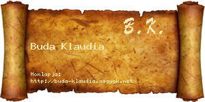 Buda Klaudia névjegykártya
