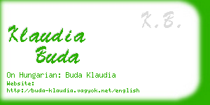 klaudia buda business card